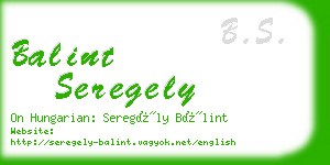 balint seregely business card